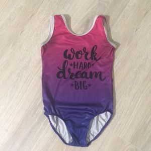 *5 for $15* Work Hard Dream Big gymnastics Leotard